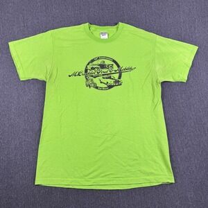 Vintage Jerzees Mens Lime Green McVeklin Ford Mobility Car Show‎ T-Shirt Large